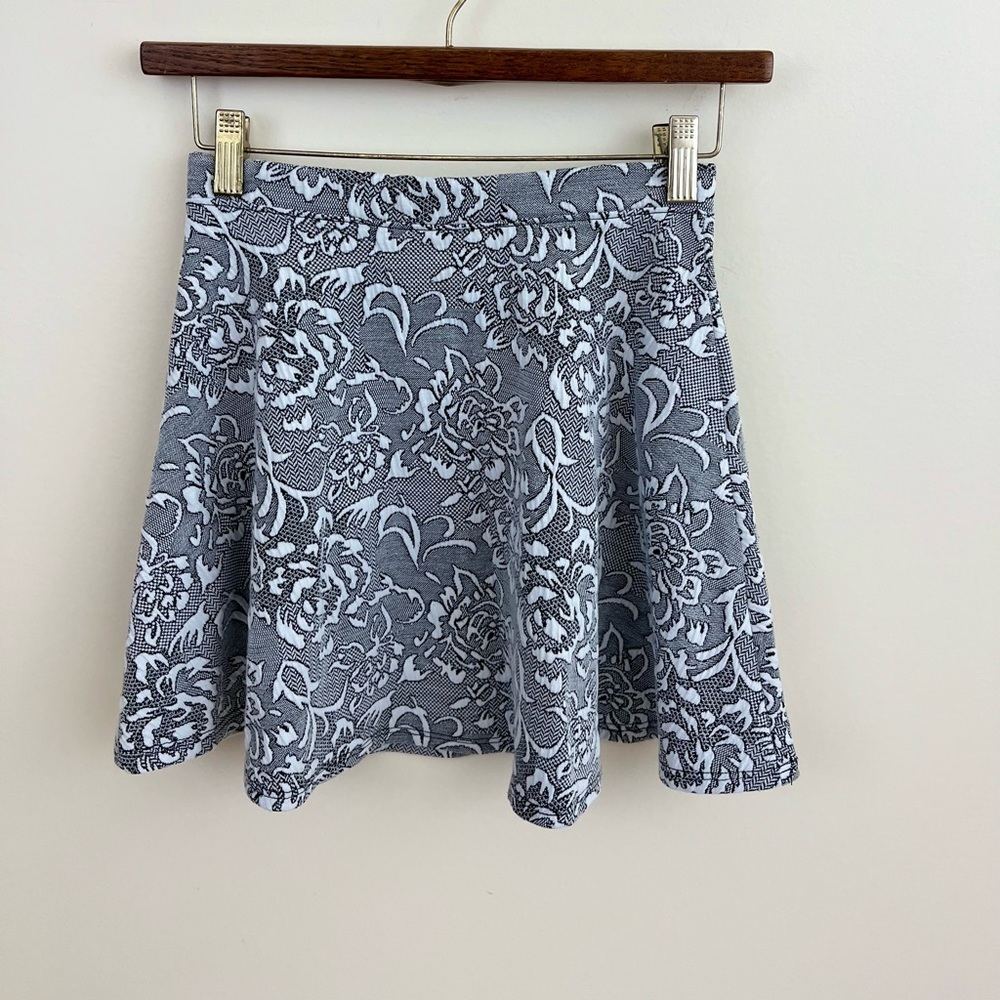 Forever 21 Grey Roses Mini Skirt